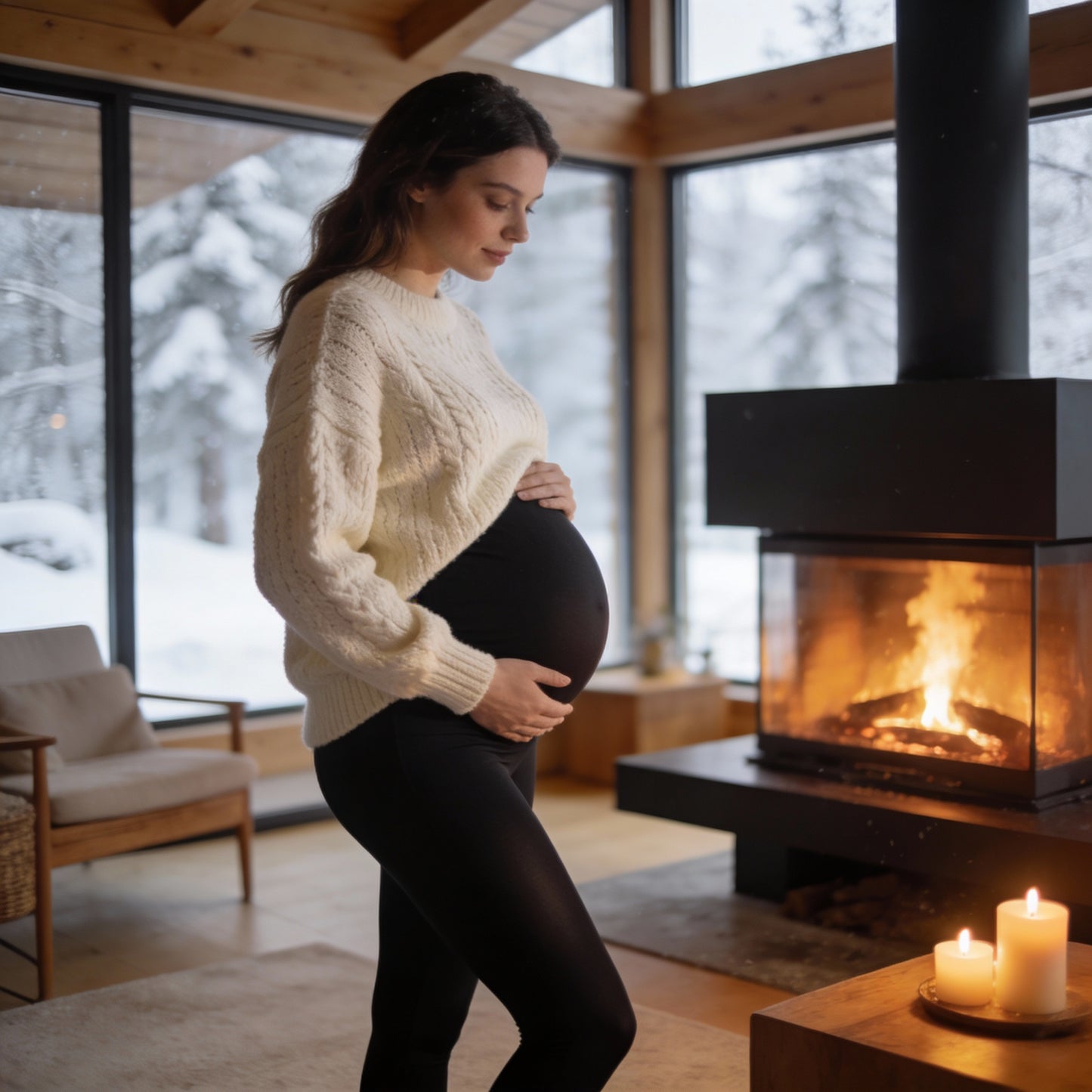 MaternityFlex Polaire – Le legging polaire ultra-confort pour futures mamans